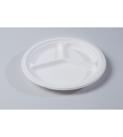 25cm 10" Round Plate 3 compartment