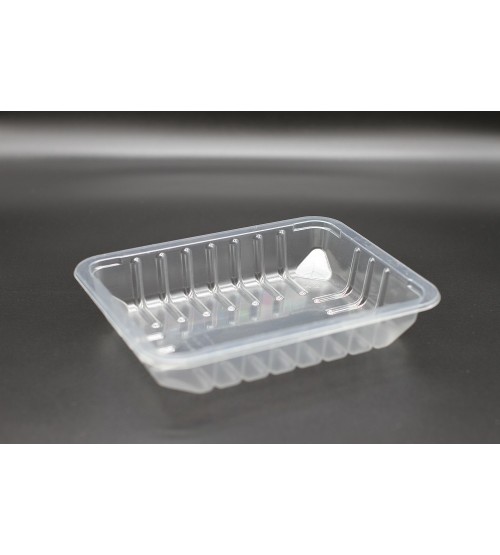 9 X 7 X 40 RIBBED TOP SEAL TRAY / CLEAR
