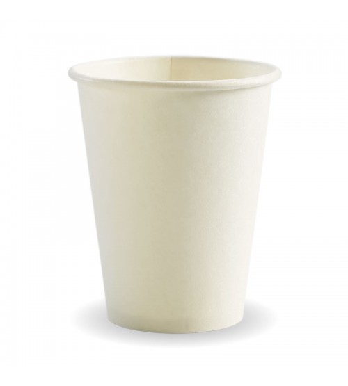 BIOPAK 390ML / 12OZ (90MM) WHITE SINGLE WALL BIOCUP - GST Included