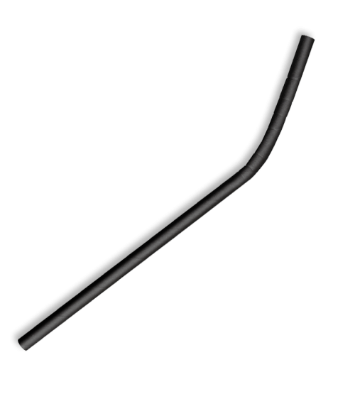 BIOPAK 6MM BLACK BENDY STRAW