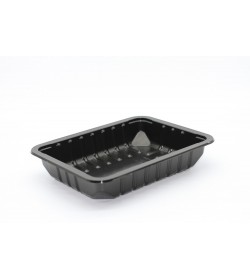 9 X 7 X 40 RIBBED TOP SEAL TRAY / BLACK