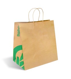 BIOPAK JUMBO TWIST HANDLE KRAFT PAPER BAG