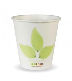 230ML / 6OZ (80MM) LEAF SINGLE WALL BIOCUP - GST Included