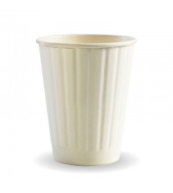 255ML / 8OZ (80MM) WHITE DOUBLE WALL BIOCUP - GST Included