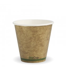 280ML / 8OZ (90MM) KRAFT GREEN STRIPE SINGLE WALL BIOCUP - GST Included