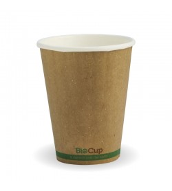 255ML / 8OZ (80MM) KRAFT GREEN STRIPE DOUBLE WALL BIOCUP - GST Included