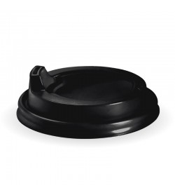 BIOPAK 90MM PS BLACK LARGE SIPPER LID - GST Included