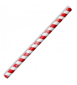 BIOPAK 10MM JUMBO RED STRIPE STRAW