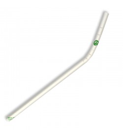 BIOPAK 6MM BENDY WHITE STRAW