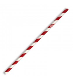 BIOPAK 6MM REGULAR RED STRIPE STRAW