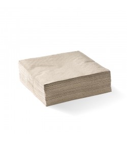 BIOPAK 2-PLY NATURAL CORNER EMBOSSED COCKTAIL BIONAPKIN