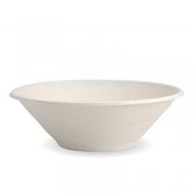 BIOPAK 940ML / 32OZ WHITE BIOCANE BOWL - GST Included