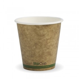 230ML / 6OZ (80MM) KRAFT GREEN STRIPE SINGLE WALL BIOCUP - GST Included