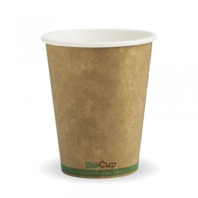 280ML / 8OZ (80MM) KRAFT GREEN STRIPE SINGLE WALLBIOCUP - GST Included