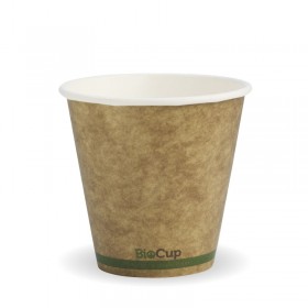 280ML / 8OZ (90MM) KRAFT GREEN STRIPE SINGLE WALL BIOCUP - GST Included