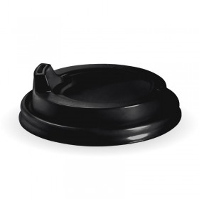 BIOPAK 90MM PS BLACK LARGE SIPPER LID - GST Included