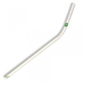 BIOPAK 6MM BENDY WHITE STRAW