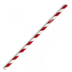 BIOPAK 6MM REGULAR RED STRIPE STRAW