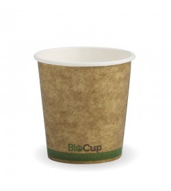 120ML / 4OZ (63MM) KRAFT GREEN STRIPE SINGLE WALL BIOCUP - GST Included