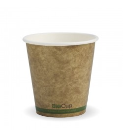 230ML / 6OZ (80MM) KRAFT GREEN STRIPE SINGLE WALL BIOCUP - GST Included